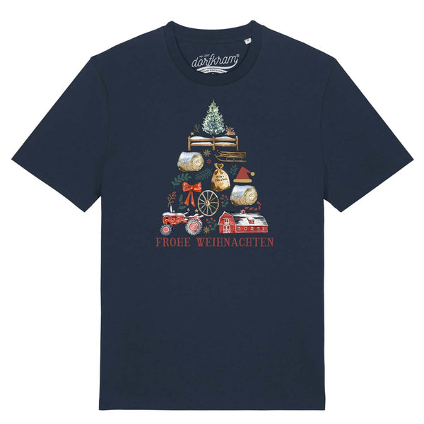 Frohe Weihnachten / Dorf Landwirtschaft Symbole / Herren Organic Shirt