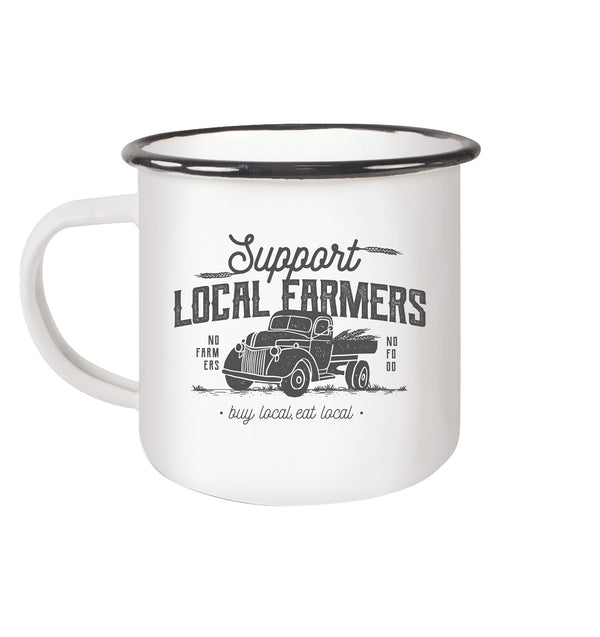 Support local Farmers / no Farmers no Food / Emaille Tasse