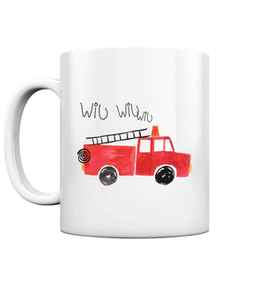 Feuerwehrauto Feuerwehr Wiu Sirene / Tasse weiss