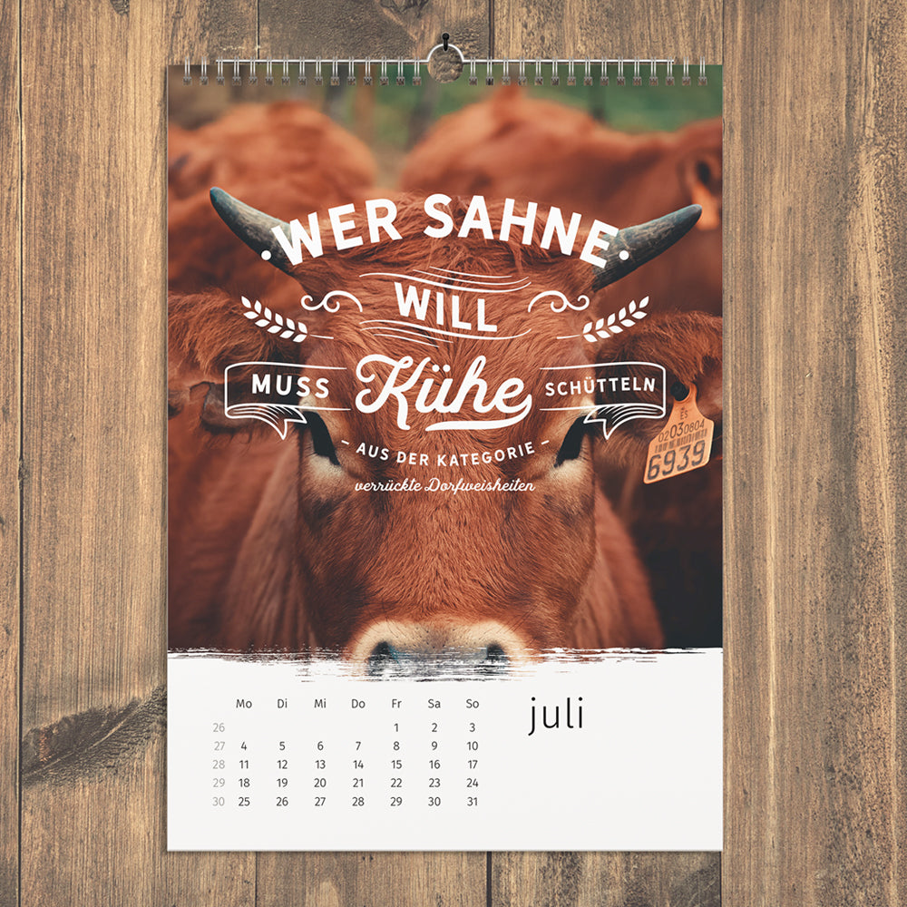 Spruch Kalender 2022 Kuh Dorfkram® 
