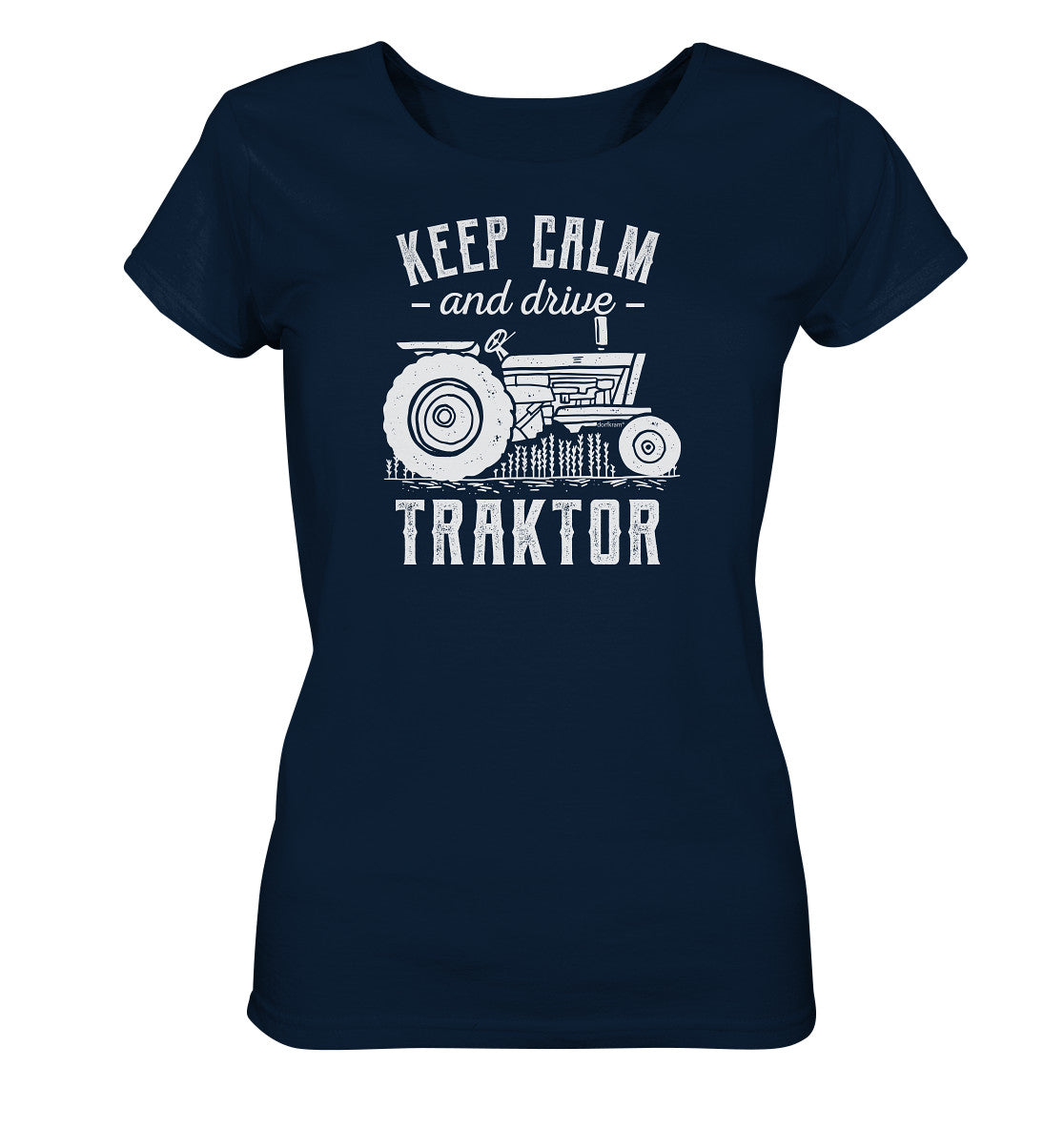 Traktor Shirt Damen schwarz Traktorfahren Treckerfahren navy