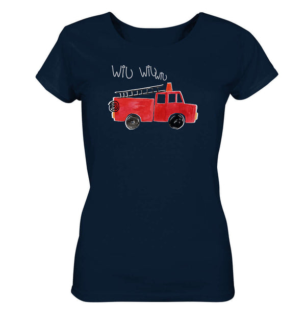 Freiwillige Feuerwehr Frau Shirt lustig Feuerwehrautp Dorfkram®  Dorfkinder blau