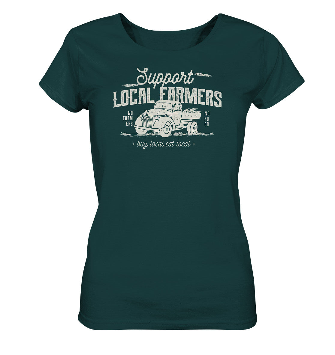 Support local Farmers. Retro Shirt Landwirt. No Farmers no food. Dorfkram® petrol