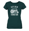 Traktor Shirt Damen schwarz Traktorfahren Treckerfahren petrol