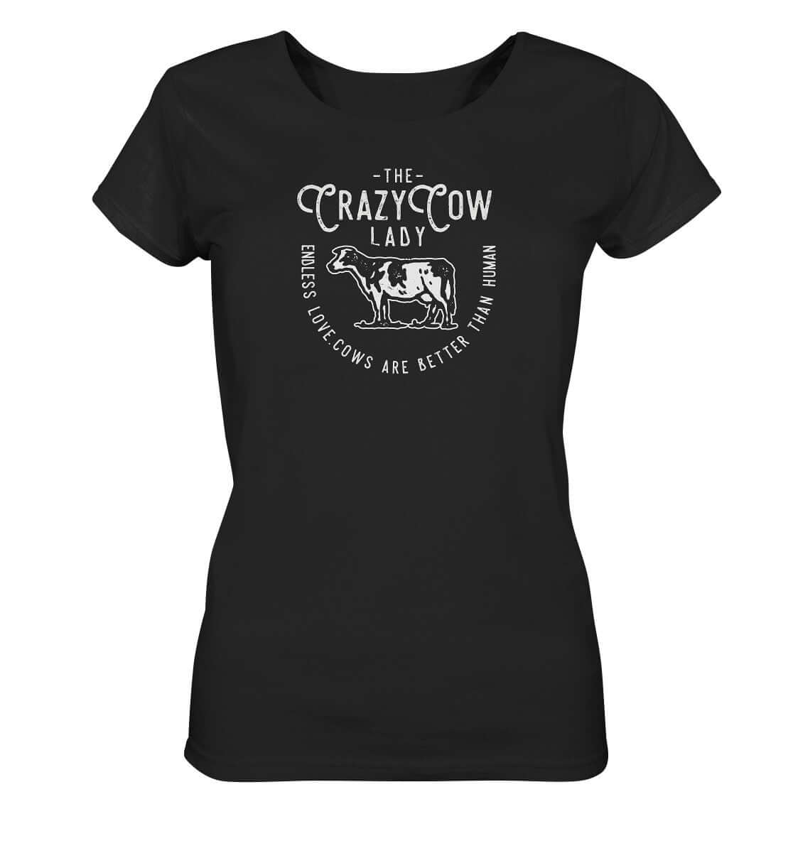 Crazy Cow Lady Shirt Kuh Liebe Shirt schwarz