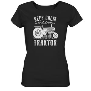 Traktor Shirt Damen schwarz Traktorfahren Treckerfahren schwarz