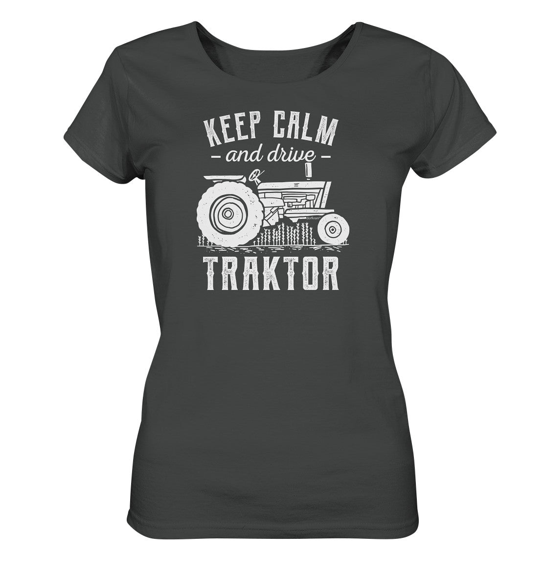 Traktor Shirt Damen schwarz Traktorfahren Treckerfahren grau