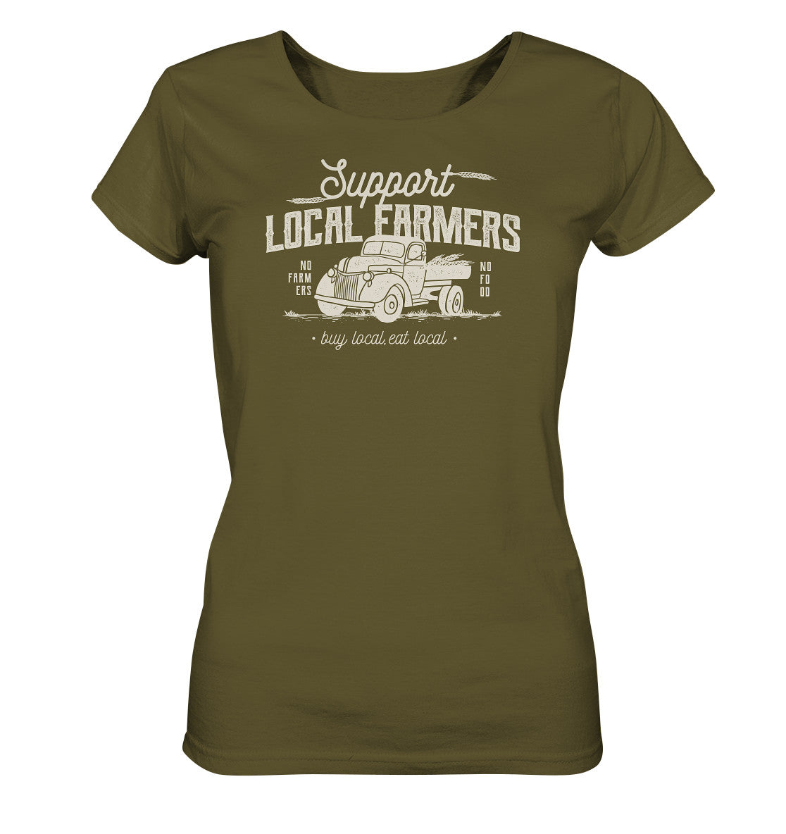 Support local Farmers. Retro Shirt Landwirt. No Farmers no food. Dorfkram® khaki