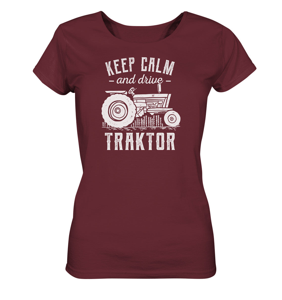 Traktor Shirt Damen schwarz Traktorfahren Treckerfahren burgund