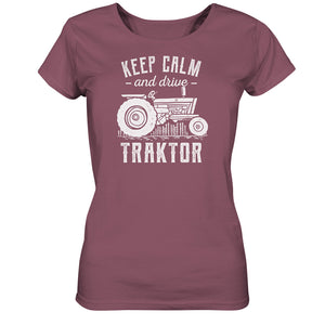 Traktor Shirt Damen schwarz Traktorfahren Treckerfahren rosa