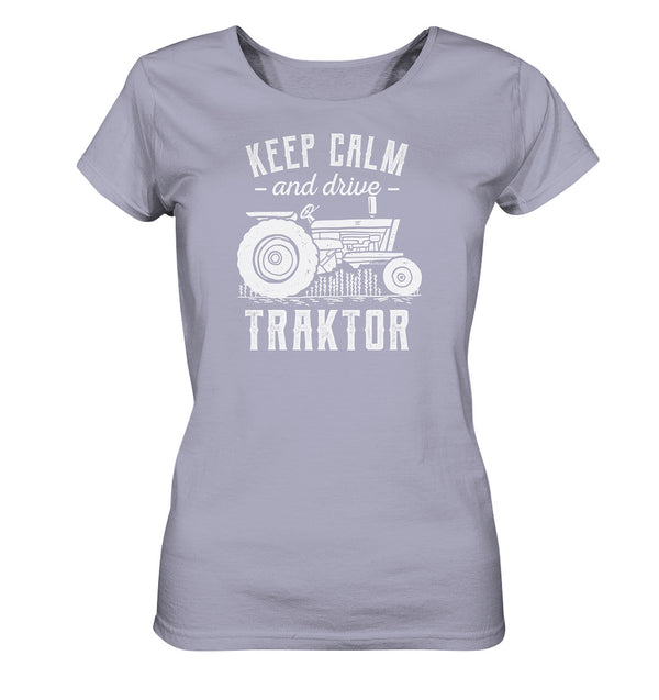 Traktor Shirt Damen schwarz Traktorfahren Treckerfahren lila