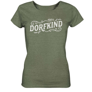 100% Dorfkind / Damen Organic Shirt (meliert) Dorfkram® olivgrün khaki