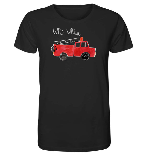 Feuerwehr Shirt Feuerwehrauto Sirene freiwillige Feuerwehr lustiges Shirt Kinder Dorfkram® schwarz