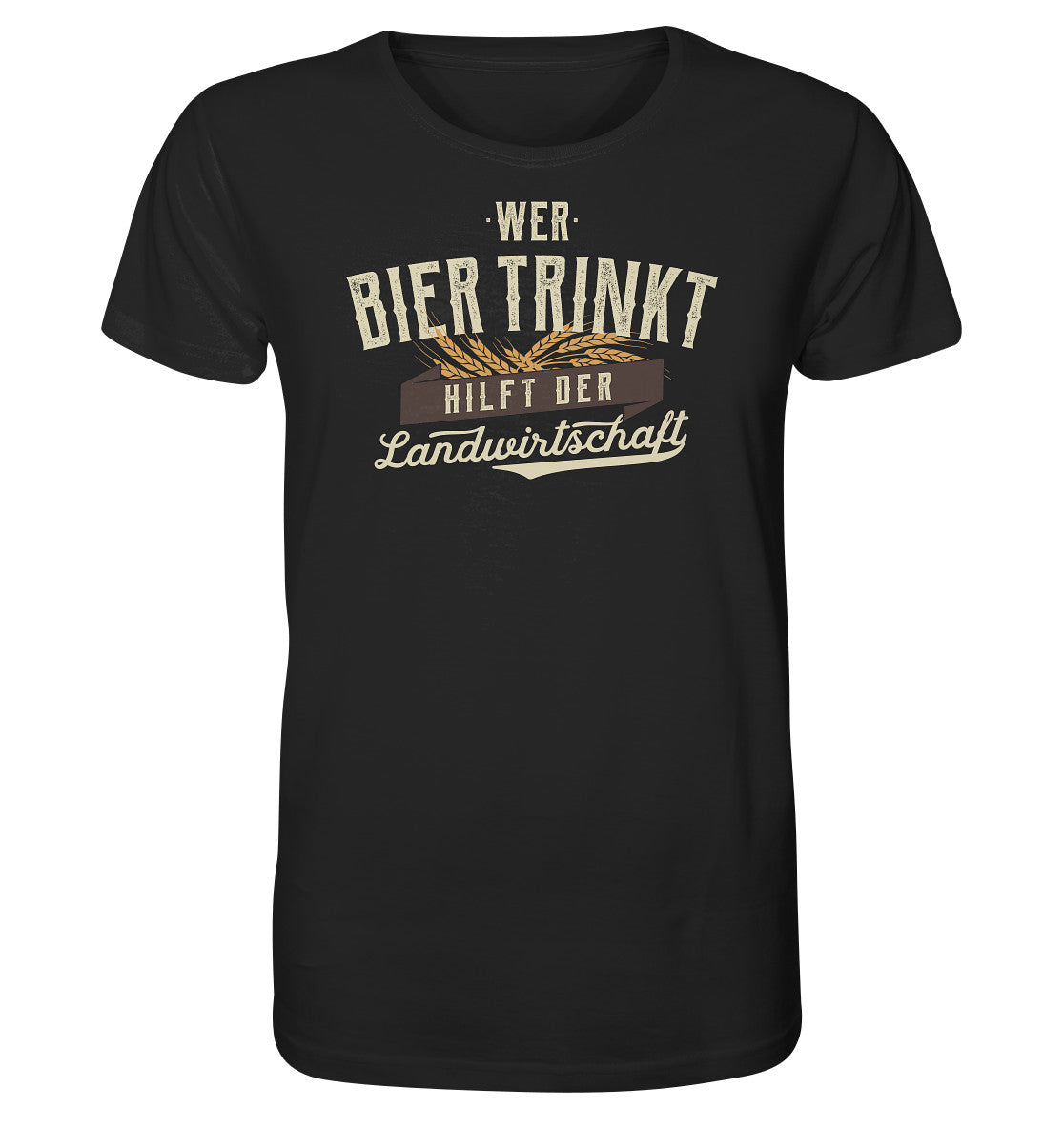 Wer Bier trinkt hilft der Landwirtschaft. Bier Shirt lustig Dorfkram® schwarz