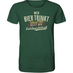 Wer Bier trinkt hilft der Landwirtschaft. Bier Shirt lustig Dorfkram® 