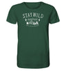 Stay Wild Dorfschild Dorfkind Herren Shirt Spruch Outdoor Dorfkram® grün