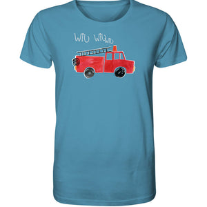 Feuerwehr Shirt Feuerwehrauto Sirene freiwillige Feuerwehr lustiges Shirt Kinder Dorfkram® blau