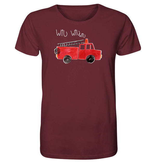 Feuerwehr Shirt Feuerwehrauto Sirene freiwillige Feuerwehr lustiges Shirt Kinder Dorfkram® rot 