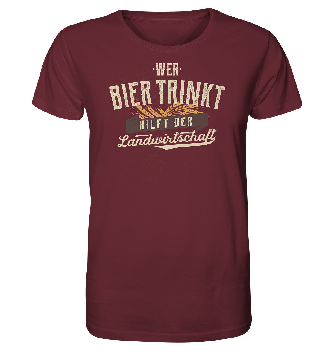 Wer Bier trinkt hilft der Landwirtschaft. Bier Shirt lustig Dorfkram® rot