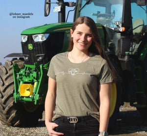 Herzschlag Kuh / Kuhliebe / Damen Organic Shirt (meliert) (Lagerverkauf)