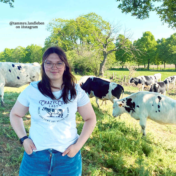 Crazy Cow Lady / Kühe sind besser als Menschen / Damen Organic Shirt