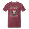 Moh Ho Ho ⎪Weihnachten Kuh ⎪Ugly Christmas Sweater Dorf ⎪Männer Premium T-Shirt - Bordeauxrot meliert