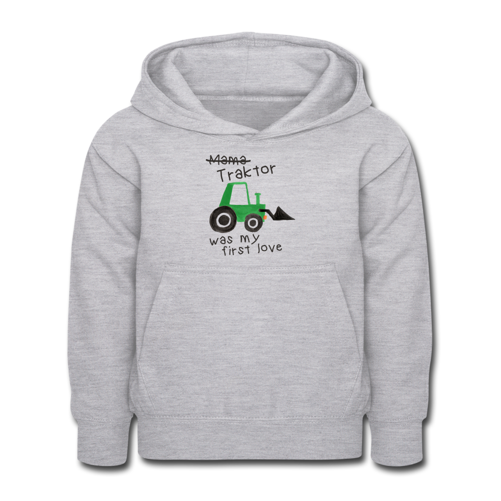 Traktor was my first love⎪Kinder Hoodie - Hellgrau meliert