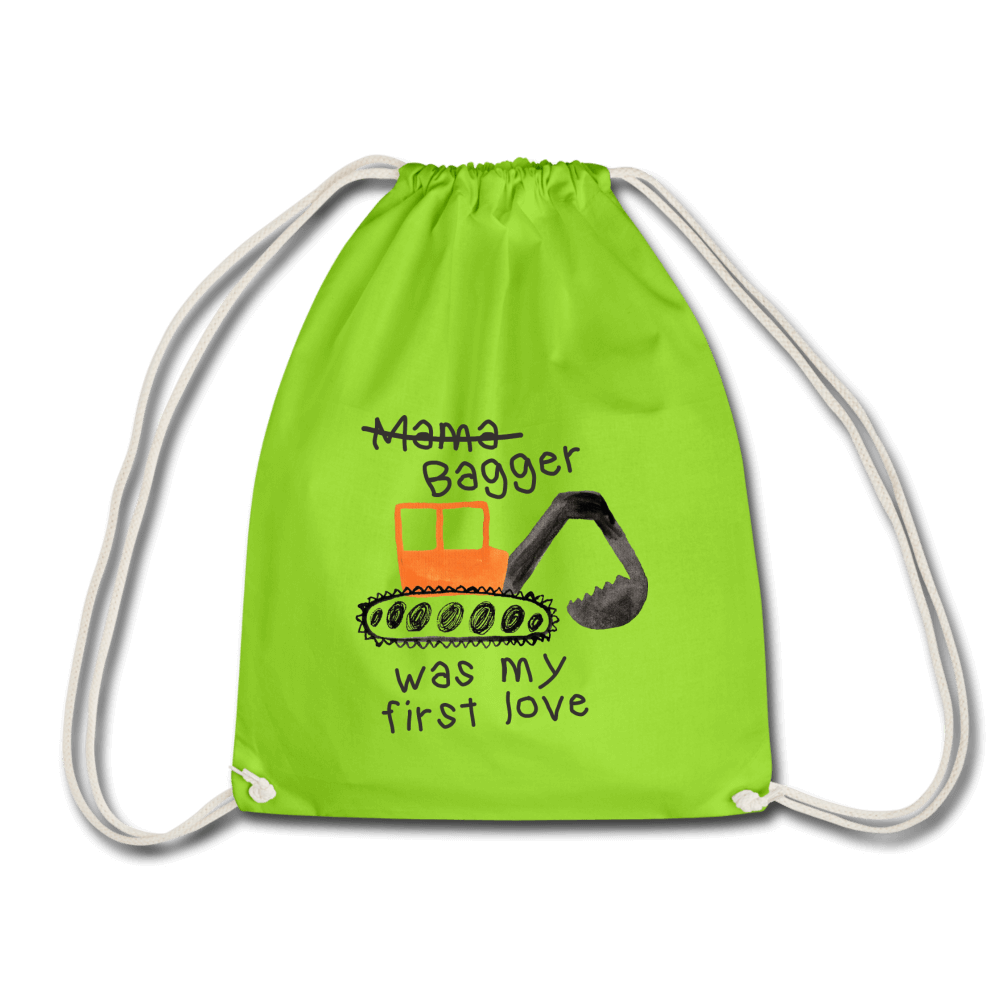 Bagger was my first love⎪Turnbeutel - Neongrün