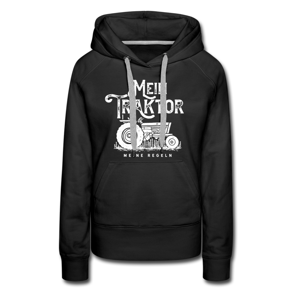 Mein Traktor meine Regeln⎪Vintage⎪Frauen Premium Hoodie - Schwarz
