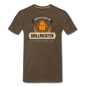Zertifizierter Grillmeister / Männer Premium T-Shirt - Edelbraun