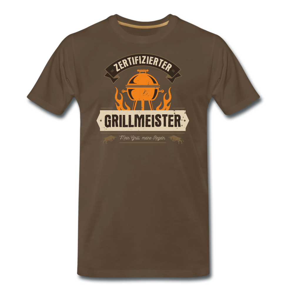 Zertifizierter Grillmeister / Männer Premium T-Shirt - Edelbraun
