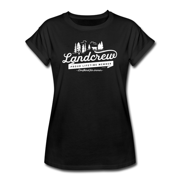 Landcrew / Dorfcrew / Frauen Oversize T-Shirt - Schwarz
