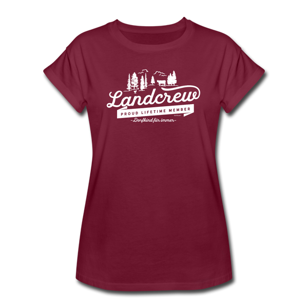 Landcrew / Dorfcrew / Frauen Oversize T-Shirt - Bordeaux