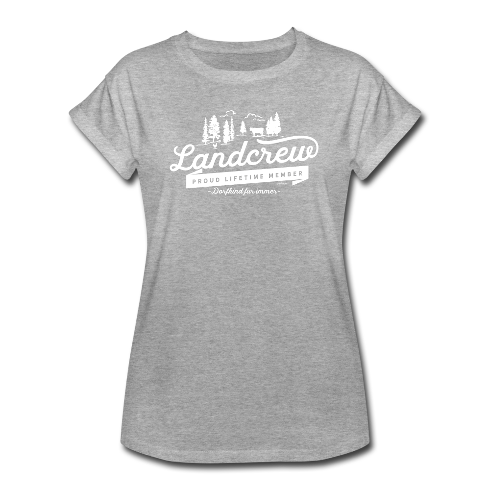 Landcrew / Dorfcrew / Frauen Oversize T-Shirt - Grau meliert