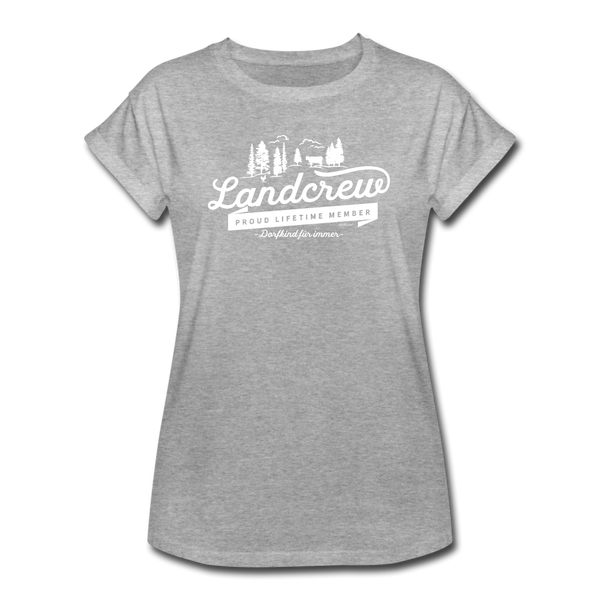Landcrew / Dorfcrew / Frauen Oversize T-Shirt - Grau meliert