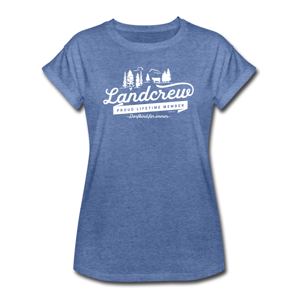 Landcrew / Dorfcrew / Frauen Oversize T-Shirt - Denim meliert