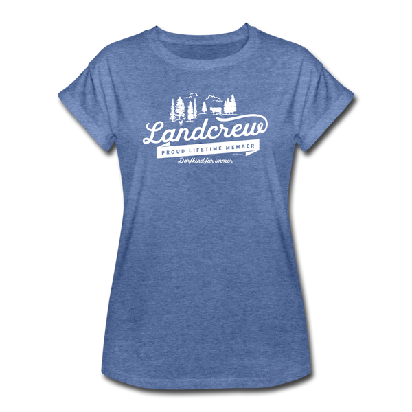 Landcrew / Dorfcrew / Frauen Oversize T-Shirt - Denim meliert