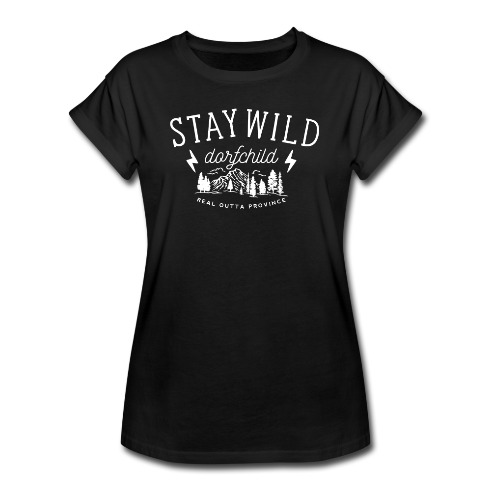 Stay Wild Dorfchild / Frauen Oversize T-Shirt - Schwarz