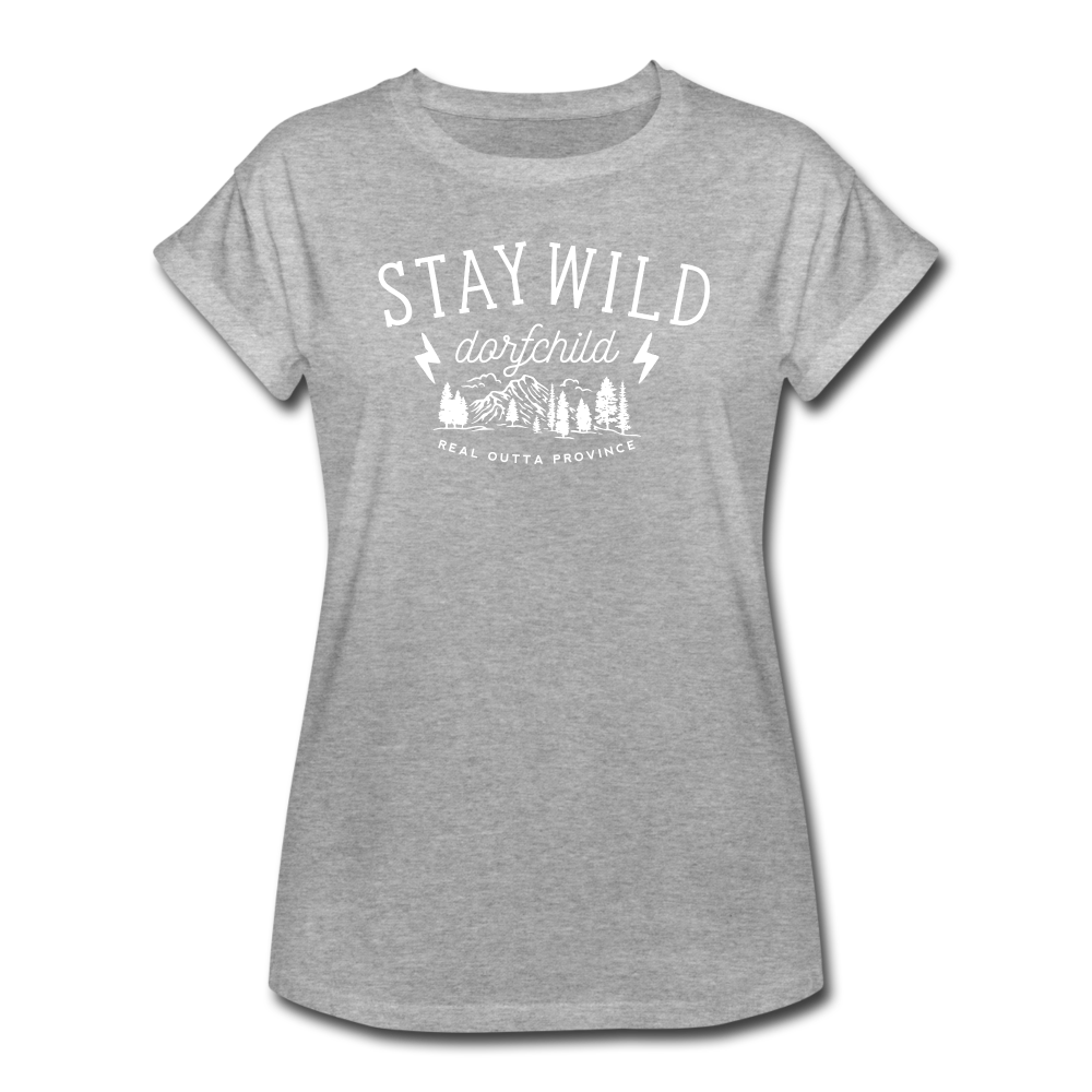 Stay Wild Dorfchild / Frauen Oversize T-Shirt - Grau meliert