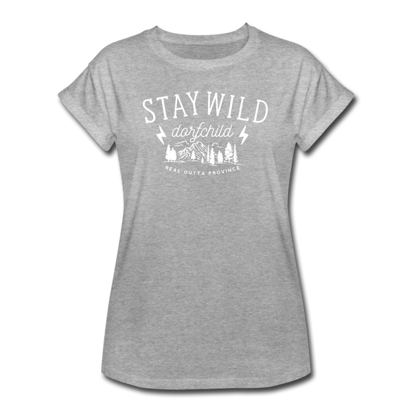 Stay Wild Dorfchild / Frauen Oversize T-Shirt - Grau meliert