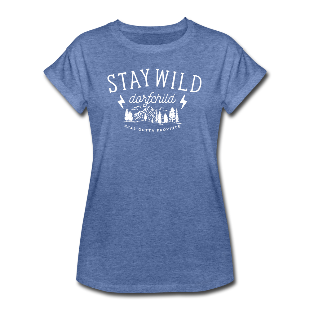 Stay Wild Dorfchild / Frauen Oversize T-Shirt - Denim meliert