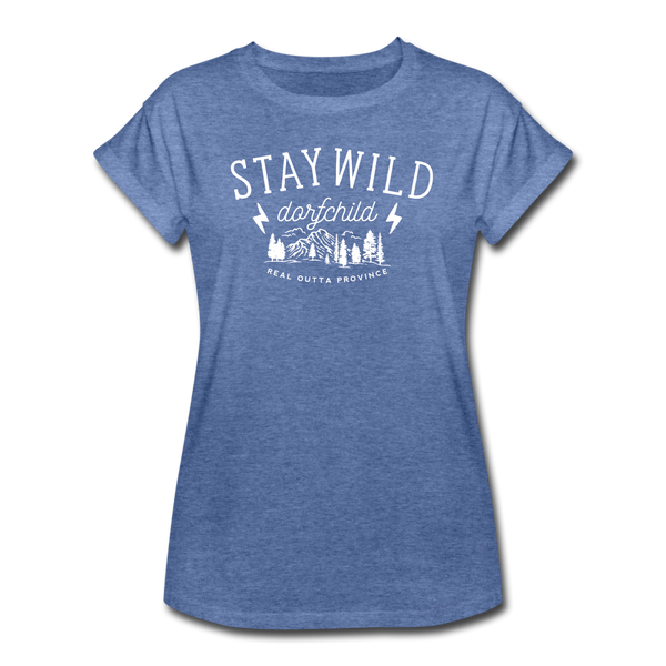Stay Wild Dorfchild / Frauen Oversize T-Shirt - Denim meliert