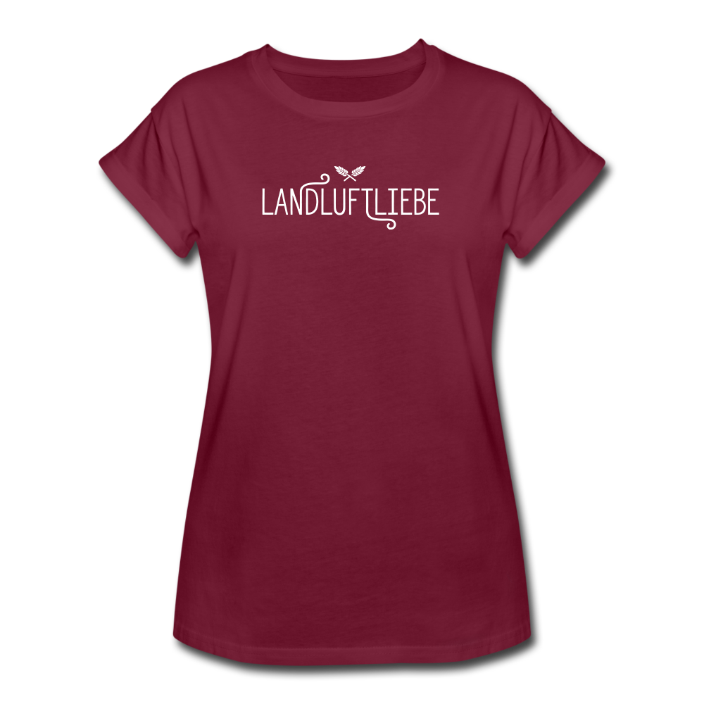 Landluftliebe / Landleben / Frauen Oversize T-Shirt - Bordeaux