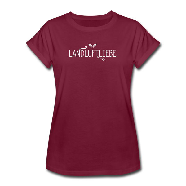 Landluftliebe / Landleben / Frauen Oversize T-Shirt - Bordeaux