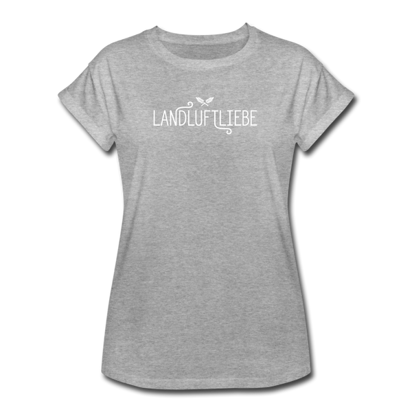 Landluftliebe / Landleben / Frauen Oversize T-Shirt - Grau meliert