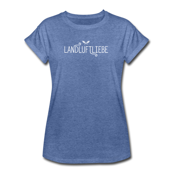 Landluftliebe / Landleben / Frauen Oversize T-Shirt - Denim meliert