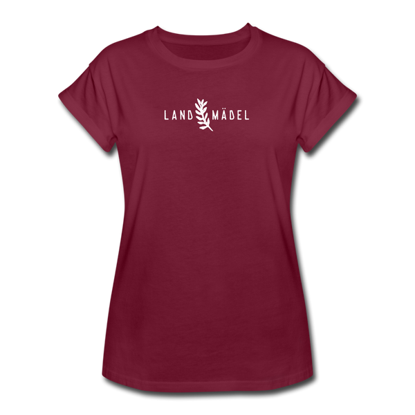 Landmädel / Frauen Oversize T-Shirt - Bordeaux