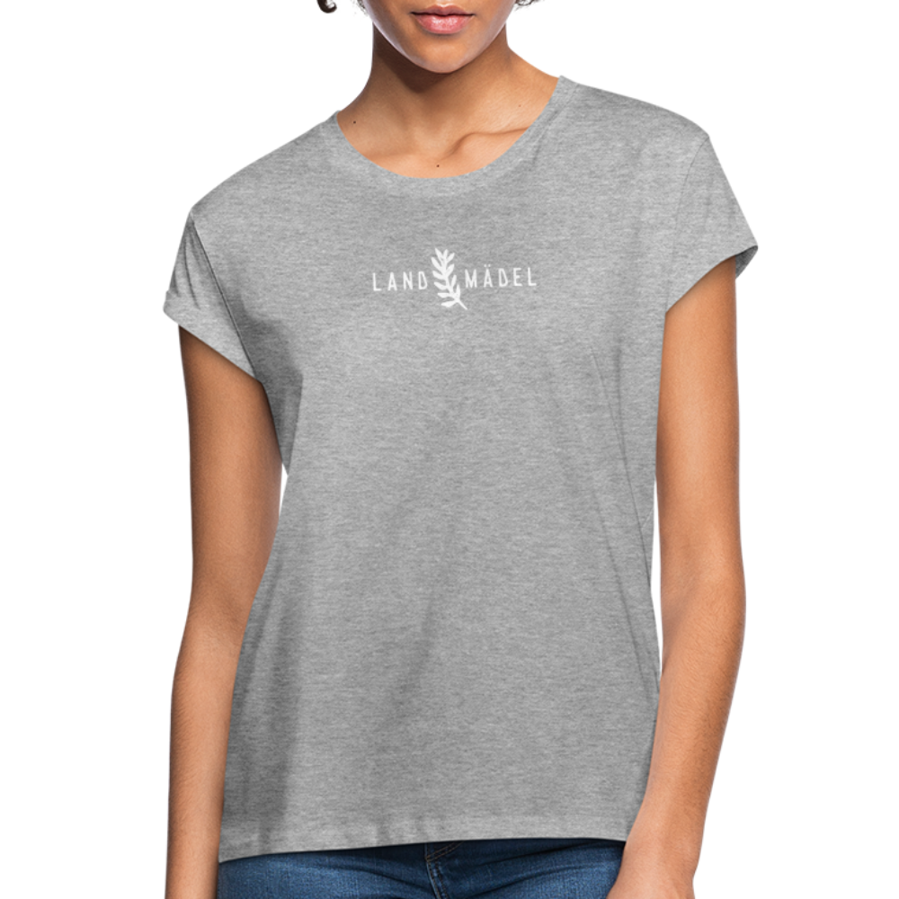 Landmädel / Frauen Oversize T-Shirt - Grau meliert
