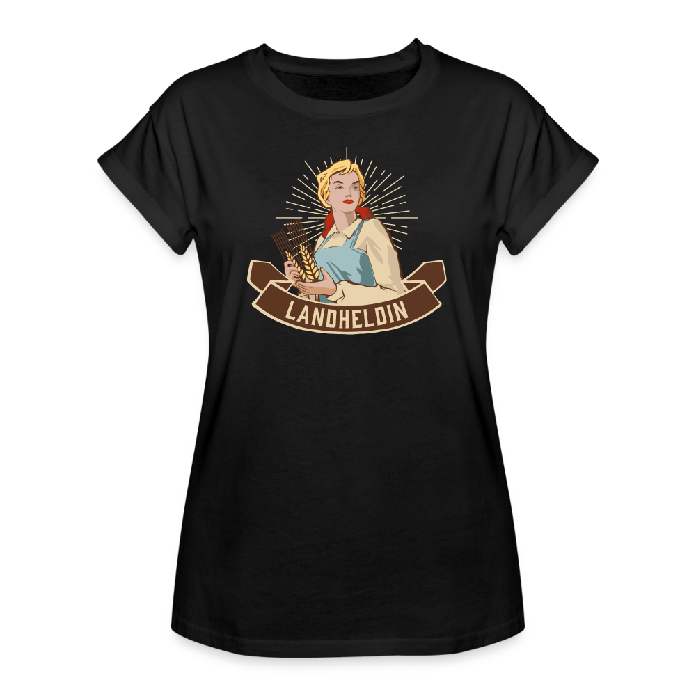 Landheldin / Feminismus / Landwirtin / Frauen Oversize T-Shirt - Schwarz