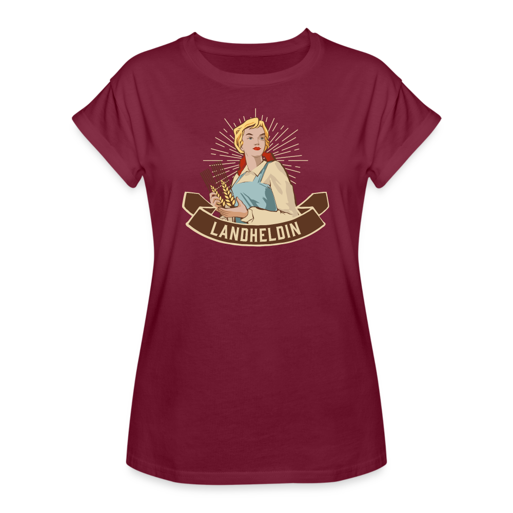Landheldin / Feminismus / Landwirtin / Frauen Oversize T-Shirt - Bordeaux